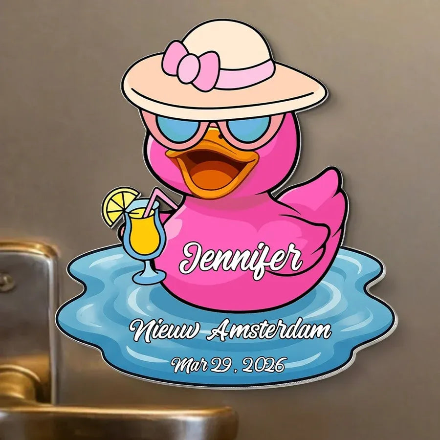 Personalized Duck Pool Float Acrylic Magnet