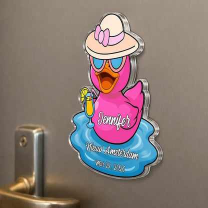 Personalized Duck Pool Float Acrylic Magnet