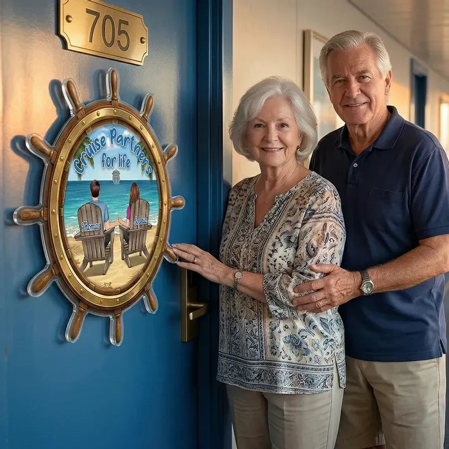 Personalized Cruise Couple Ship Wheel Acrylic Magnet