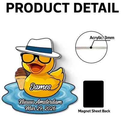 Personalized Duck Pool Float Acrylic Magnet