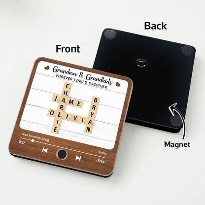 Grandma & Grandkids Rustic Tile Acrylic Music Magnet