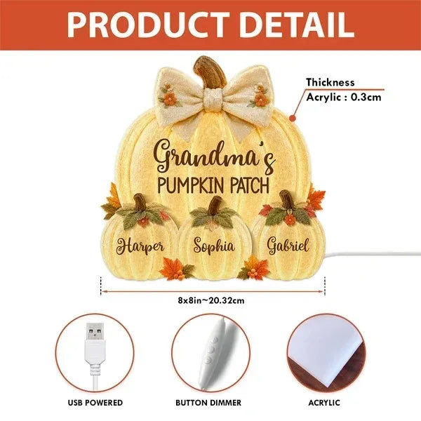 Personalized Pumpkin Patch Acrylic Light Box