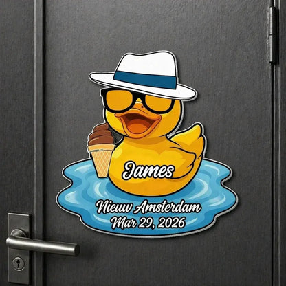 Personalized Duck Pool Float Acrylic Magnet