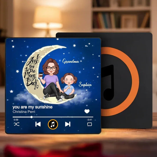 Grandma & Grandkid Moon Acrylic Music Magnet